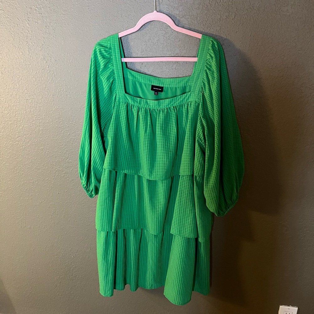 Who What Wear Vibrant Green Dress